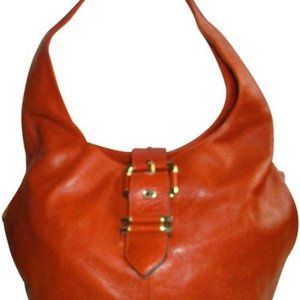 B Makowsky Shoulder Pebbled Camel Brown Leather Hobo Bag